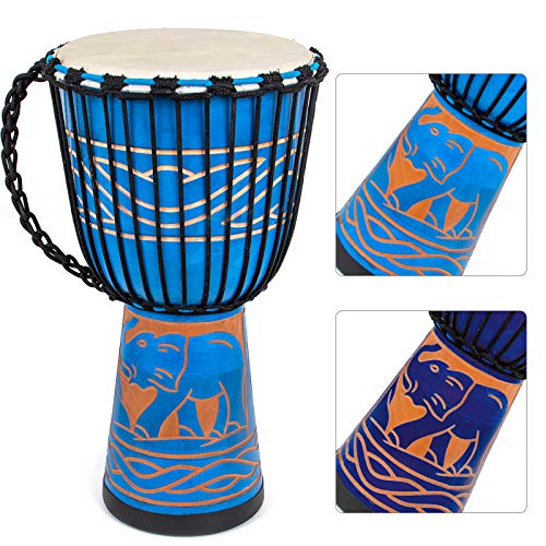 Djembe Drum, AKLOT African Drum Hand-Carved 9.5'' x 20'' Mahogany Goatskin Drumhead for Starter Beginners Adult AKLOT