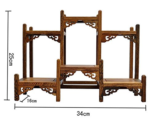 NWFashion Chinese Wooden Assemble Display Stand Symmetric Short Floor Curio Cabinets Shelf (1) NWFashion