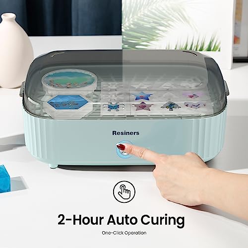 Resiners Resin Curing Machine with Larger Tray for Resin Starter, Cure Air, Auto Curing 2H Resin Supplies, Resin Dryer Curing Station for Epoxy Resin Resiners