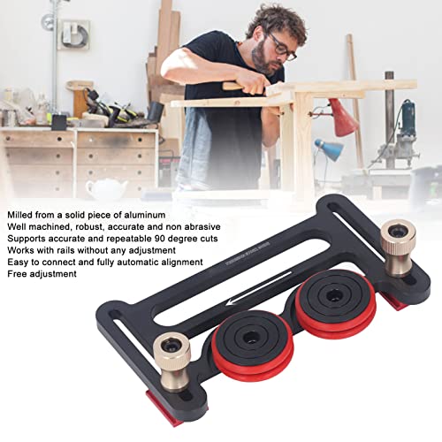 Precision Stock Guides for Table Saw, Dual Universal Featherboards with Sliding Blocks, Woodworking Double Wheel Bearing Stock Roller for Table Saw, Focket