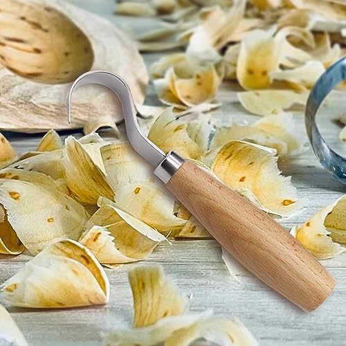 Wood Hook Knife Carving Tool for Carving Spoons Bowls Cups Crooked for Professional Spoon Carvers and Beginners FENMOR