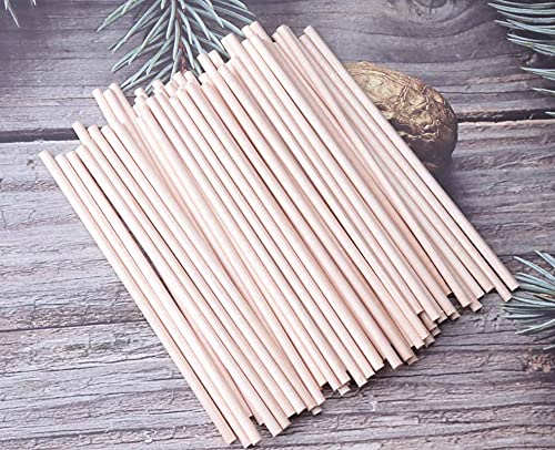 Ruwado 60 Pcs 12 Inch Wooden Dowel Rods Natural Unfinished Wood Hardwood Sticks for Crafting Project DIY Home Decoration Photo Painting Props Cake Ruwado