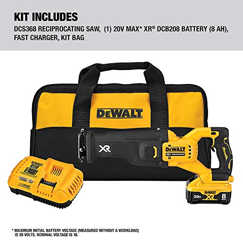 DEWALT 20V MAX* XR Reciprocating Saw Kit, Power Detect Tool Technology (DCS368W1) DEWALT