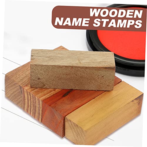 COHEALI 5pcs Carved Wood Kits Wooden Carving Seal Whittling DIY Wood Stamp Wood Square Block Unfinished Wood Whittling Blocks Decorating Tools Square COHEALI