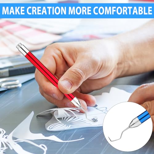 3pcs Weeding Pen for Vinyl, Craft Weeding Tool with Led Light 3 Styles Pin and Hooks Vinyl Tool Kit for DIY Paper Iron on Projects Silhouettes PEUTIER