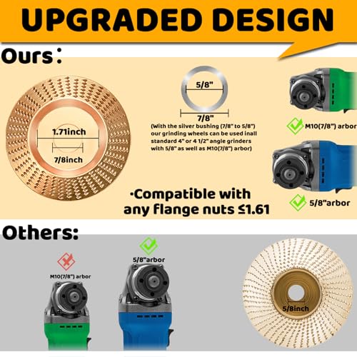 13PCS Wood Carving Disc Set for 4" or 4 1/2" Angle Grinder, Stump Tool Grinder Disc Wheel Attachments for Woodworking, Stump Grinding Tools for Wood Feirenql