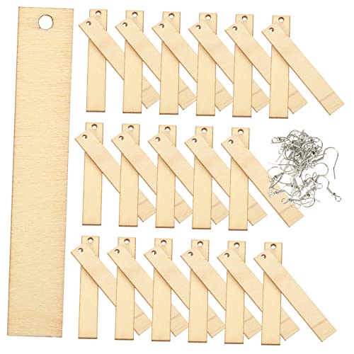 COHEALI 5 Sets Blank Wood Earrings Pendants Blank with Hole Wood Blanks Unfinished Earring Pendants Wood Earring Making kit Earring Making Supplies COHEALI