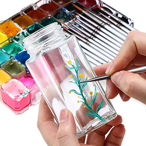 Transon Fine Detail Paint Brush Set 15pcs for Miniature Models Craft Painting Body Painting with Acrylic Gouache Watercolor Tempera and Oil Paint TRANSON