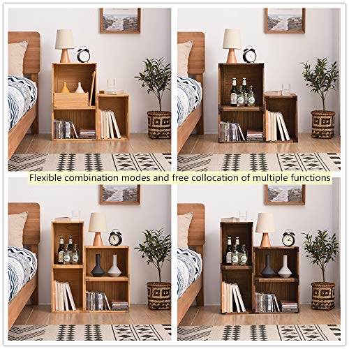 KIRIGEN Stackable Wood Storage Cube/Basket/Bins Organizer for Home Books Clothes Toy Modular Open Cubby Storage System - Office Bookcase Closet KIRIGEN