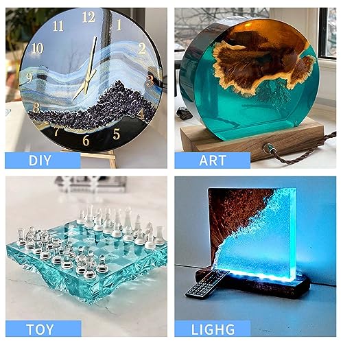 Deep Pour Epoxy Resin, 3 Gallon 2-4" Pour Depths Epoxy Resin Kit Crystal Clear High-Gloss No Bubble Self Leveling for DIY Molds Wood River Table Myqiuf