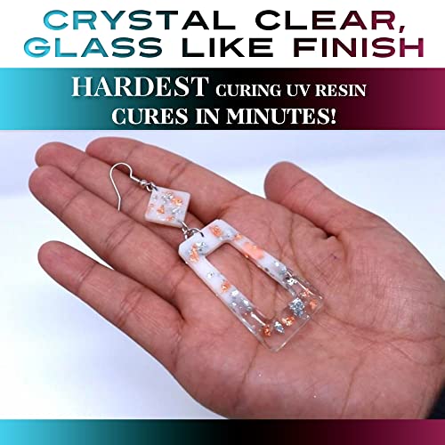 Counter Culture DIY Clear UV Resin, Quick Art Supplies for Coating & Casting, Great for Jewelry, Keychains - Epoxy Glue Cures Hard, No Sticky Residue Counter Culture DIY