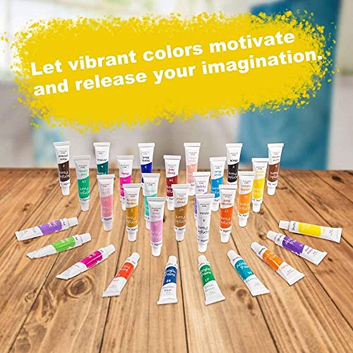 Shuttle Art Acrylic Paint Set, 30 x12ml Tubes Artist Quality Non Toxic Rich Pigments Colors Great for Kids Adults Professional Painting on Canvas Shuttle Art