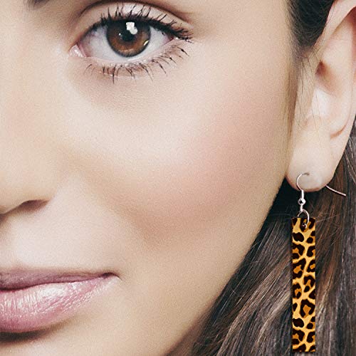 Wood Earring Blanks for Jewelry Making Unfinished Rectangle Earrings for Women Girls Blank Earring Pendant Bulk Lightweight Statement Dangle Earrings Zhuper