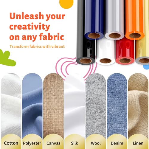 JAVIGA Heat Transfer Vinyl, Black HTV 12" x 10ft Black Iron on Vinyl Roll Compatible with Cricut All Cutting Machine and Heat Press, Black HTV Vinyl JAVIGA