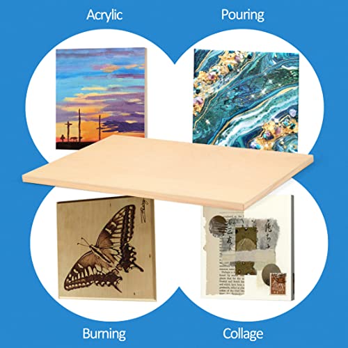 Falling in Art Unfinished Birch Wood Panels Kit for Painting, Wooden Canvas 2 Pack of 24 x36 Studio 1’’ Deep, Cradle Boards for Pouring, Art, Crafts, Falling in Art