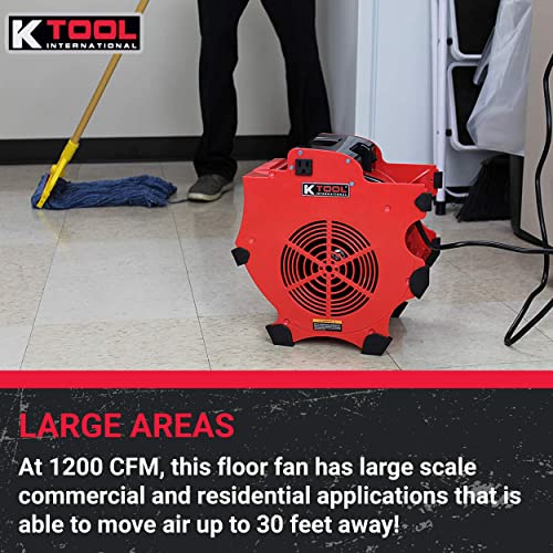 K Tool International 77700; Big Chill Workforce Blower, 3 Speed Motor with Built-in Overload Protection, 4 Angle Position, Indoor and Outdoor Use, K Tool International