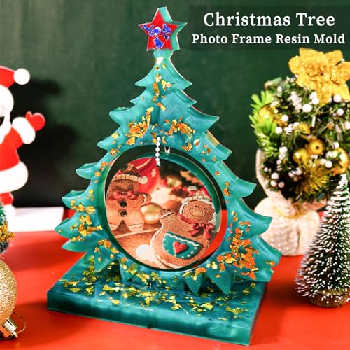 Wehous Resin Molds for Photo Frame, Large Christmas Tree Resin Mold, Picture Frame Silicone Epoxy Casting Mold, Unique Resin Art Mold Christmas Wehous