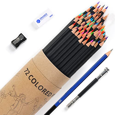 HTVRONT Colored Pencils - 72PCS Colored Pencils for Adult Coloring, No Break Coloring Pencils, Vibrant Color, Easy to Sharpen Color Pencils, Includes