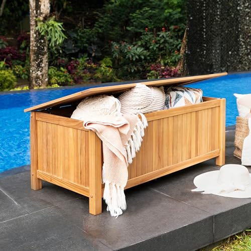 Cambridge-Casual AM-370218T Arie Storage Box, Natural Teak Cambridge Casual