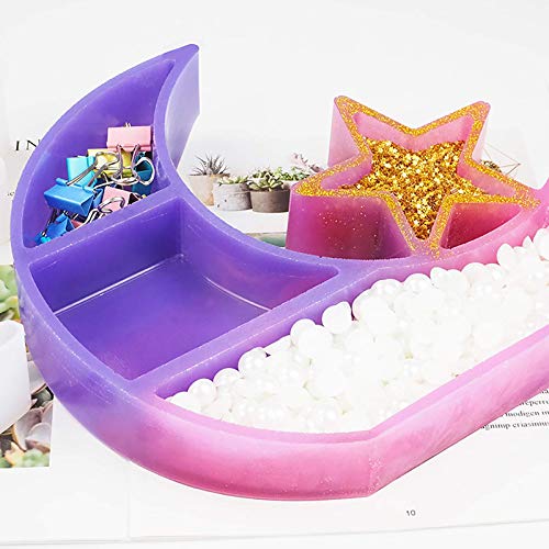 Crescent Moon Shelf Epoxy Resin Silicone Molds Crystal Display Tray DIY 2-Bundle Set FUNSHOWCASE