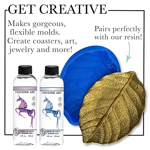 Silicone Mold Making Kit, Resin Epoxy Casting, Food Safe, Strong, Tear Resistant, Platinum Rubber, Plaster Casting, Candle Making, 3D Silicone Molds, unicone art