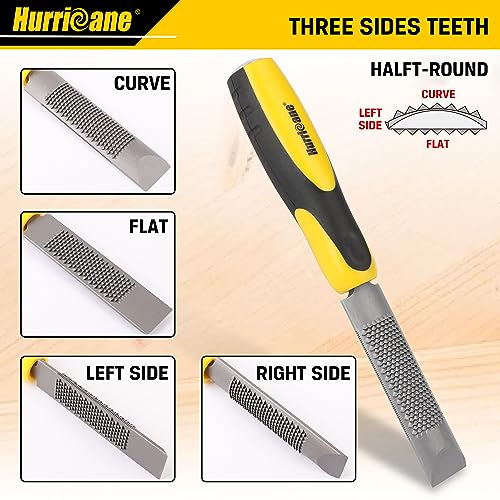 HURRICANE 3 Pieces Combination Wood Chisel & Wood Rasp File Set, Wood Chuck, Coarse Wood Rasp Chisel, With Metal Striking End Cap, Includes: 1/2 HURRICANE