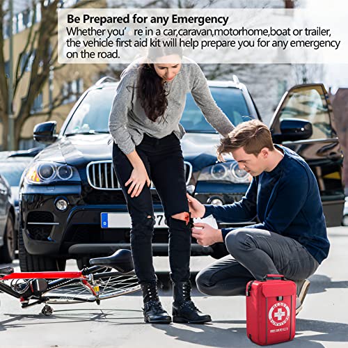 Comprehensive First Aid Kits -Labeled Compartments Trauma Kits, Compact Emergency Kits for Car, Boats, Camping, Hurricanes and Outdoor Emergencies, Besst Survivor