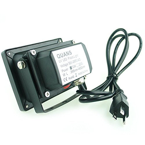 QUANS 110V 10W UV Ultra Violet LED Black Light for Curing Glue, Resin Cure 3D Printer, Blacklight, Fishing Aquarium, Party Supplies, Neon Glow in The QUANS