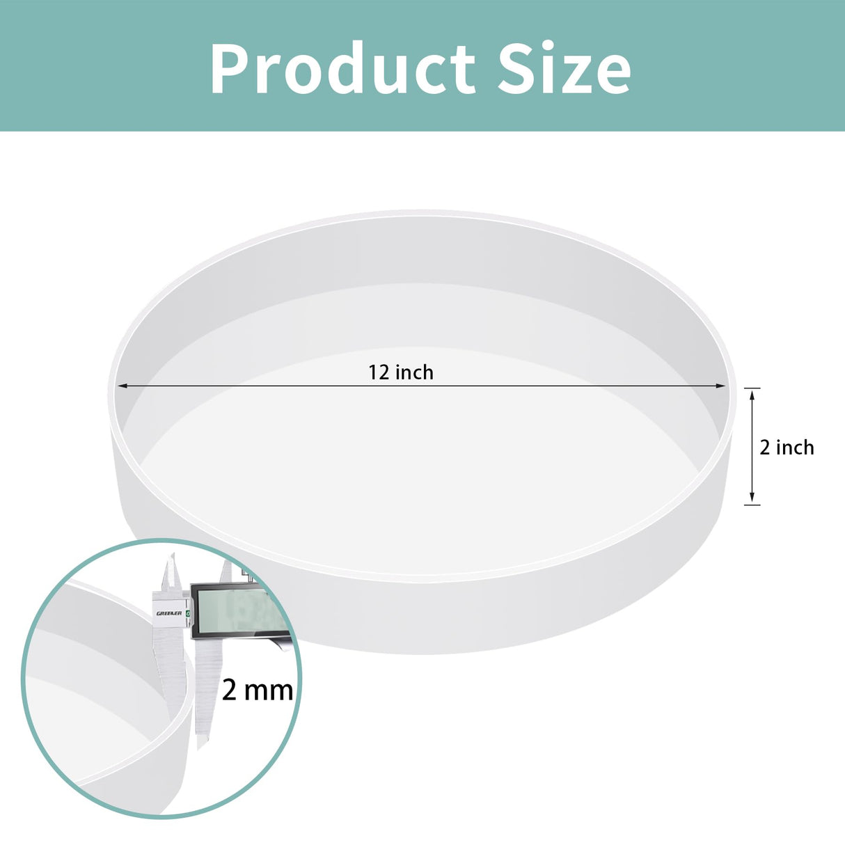 Extra Large Resin Table Mold, 12 Inch Round Silicone Epoxy Resin Molds for River Table, DIY Crafts,Cutting Board, Desktop Decoration Vehipa