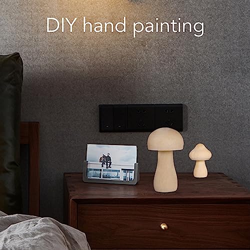 12pcs Unfinished Wooden Mushrooms - DIY Handcrafted Wooden Mushroom Painting Craft Kit for Home Decor Restokki