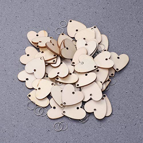 LIOOBO 50pcs Birthday Calendar Reminders Heart Easter Crafts for Adults decoraciones para salas de casa Birthday Chalkboard Unfinished Wood Cutout LIOOBO