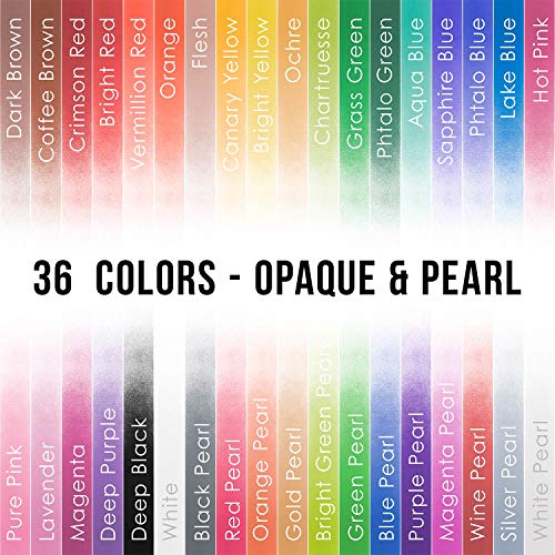 U.S. Art Supply 36 Color Deluxe Acrylic Airbrush, Leather & Shoe Paint Set with Cleaner, Thinner, 50-Plastic Mixing Cups, 50-Wooden Mix Sticks and U.S. Art Supply