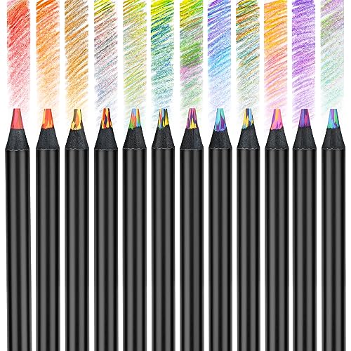 12-Color Rainbow Pencils, Aesthetic Jumbo Colored Pencils For Adult  Coloring Sketching, Cute Drawing Kit Fun Pencils Cool Stuff Christmas Gifts