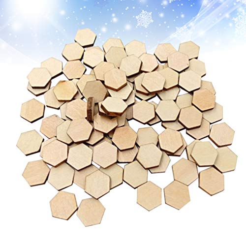 Healifty 200pc Blank Square Wood Plaque Hand Decor Unfinished Wooden Slices Wooden Cutouts for Painting Honeycomb Wood Cutout Wood Hexagon Gift Healifty