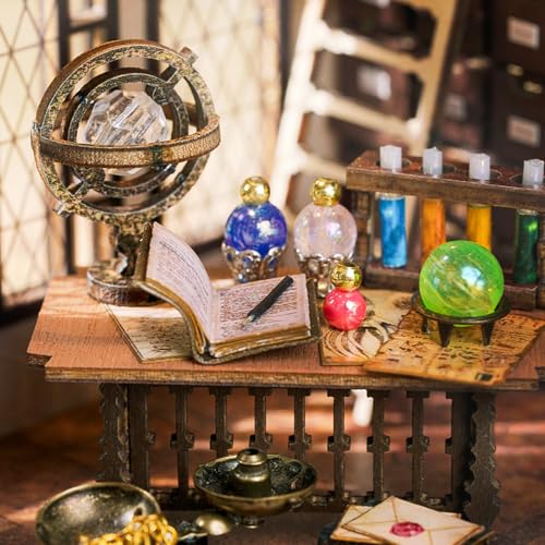 CUTEBEE DIY Dollhouse Miniature Kit, DIY Wooden Dollhouse Kit Miniature House Kit Tiny House Kit, Creative Room Idea (Magic House) CUTEBEE