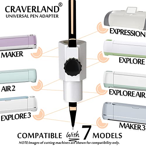 CRAVERLAND Universal Pen Adapter Set,Compatible with Cricut Maker 3/Maker,Explore Air 2/Air,Explore 3/Explore,Work with Sharpie,BIC,Crayola,Sakura CRAVERLAND