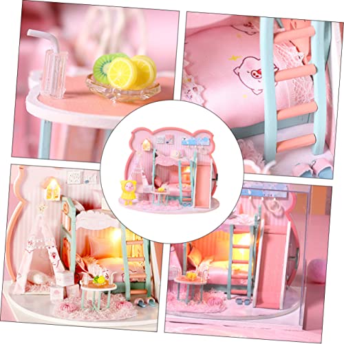 VICASKY 1 Set Children Play House Cottage The House Miniforce Toys Kids Playset Children Toys Kids Toys Creative DIY House Model DIY Wood Toy Manual VICASKY