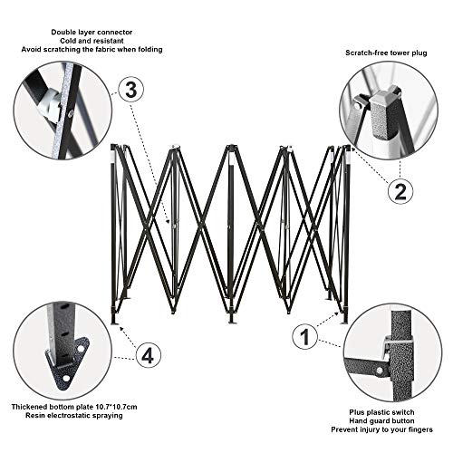 AMERICAN PHOENIX 10x20 Canopy Tent Pop Up Portable Instant Commercial Heavy Duty Outdoor Market Shelter (10'x20' (Black Frame), Black) AMERICAN PHOENIX