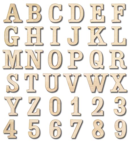 306 Pieces 1-1/4 Inch(1.25") Small Unfinished Wooden Letters and Wooden Numbers Decorative Font Alphabet Letters for Scrapbooking DIY Crafts Homemade Cregugua