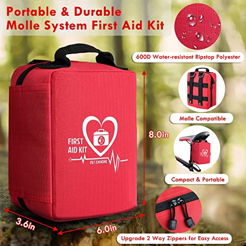 Pasenhome First Aid Kits, Trauma First Aid Kit, Premium Emergency Kits, First Aid Bag with Labelled Compartments for Home, Office, Car, Outdoor, Pasenhome