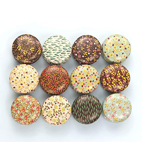 FineInno 12PCS Christmas Tinplate Box, Empty Tin Jars Round Aluminum Cans Aromatherapy Metal Tins with Lids Mini Candle Jars Containers Balm,Stud FineInno