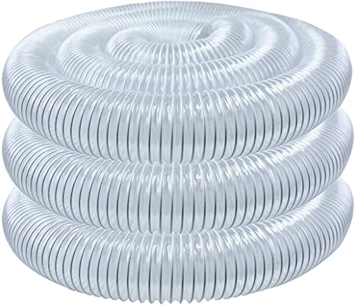 POWERTEC 70143 4" x 20' PVC Dust Collection Hose for Dust Collector for Woodworking and Shop Vacuum, 4 Inch Dust Collector Hose for Dust Collection POWERTEC