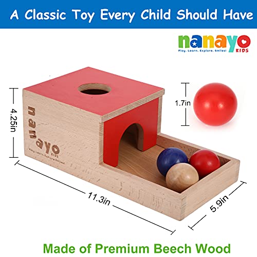 nanayo 4-for-1 Play Kit Includes Object Permanence Box, Montessori Coin Carrot Harvest Game, Matchstick Color Drop Game – Toys for Babies 6-12 nanayo