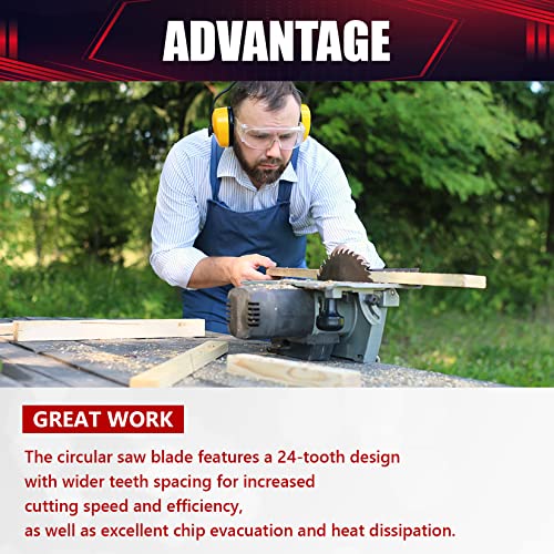 wesleydrill 12 Packs Circular Saw Blade Set, 7-1/4" x 24-Tooth, Carbon Steel, 5/8 Inch Arbor, DIY Cutting for Wood, Laminate, Wood Composites, wesleydrill