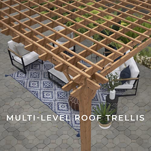 Backyard Discovery Beaumont 16 ft. x 12 ft. All Cedar Wooden Pergola Kit for Backyard, Deck, Garden, Patio, Outdoor Entertaining | Wind Rated at 100 Backyard Discovery