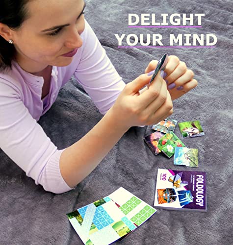 FOLDOLOGY - The Origami Puzzle Game! Hands-On Folding Brain Teasers. Stocking Stuffer/Gift for Tweens, Teens & Adults. Fold The Paper to Complete The FOLDOLOGY