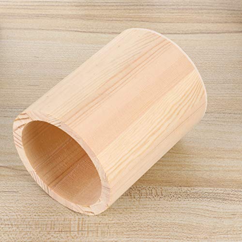 Wooden Pen and Pencil Holder 2 Pcs Wood Pencil Holder Brush Container Holder Desktop Wooden Container Multi Use Holder for Home Office DIY (Round Milisten