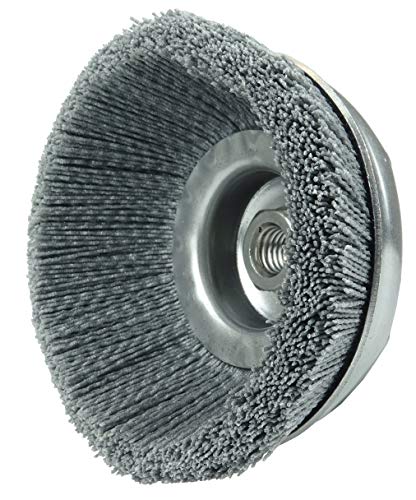 Weiler 14506 6" Nylox Cup Brush, 0.040"/80 Grit Crimped Nylon Fill, 5/8"-11 UNC Nut, Made in The USA Weiler