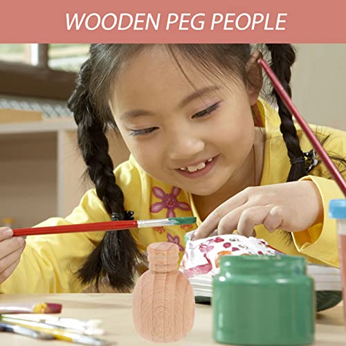 Milisten 10Pcs Wooden Bottle Unfinished Wooden Peg Dolls Natural Wood Figures Bottle Shapes for Arts and Crafts Projects, 2.5X2.5X3.7CM Milisten