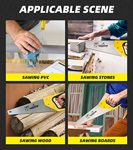 DOWELL 14 in Hand Saw - 11 TPI Fine Cuts Wood Saw Perfect for Sawing, Trimming, Gardening, Cutting Wood, Drywall, Plastic Pipes, Sharp Blade - DOWELL